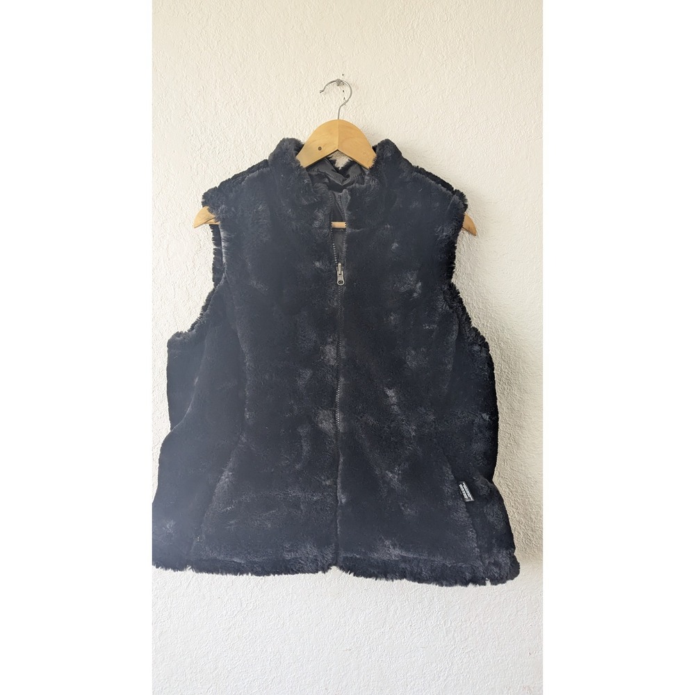 ORIGINAL Nicole Miller Black Faux Reversible‎ Quilted Vest  Women's Size L